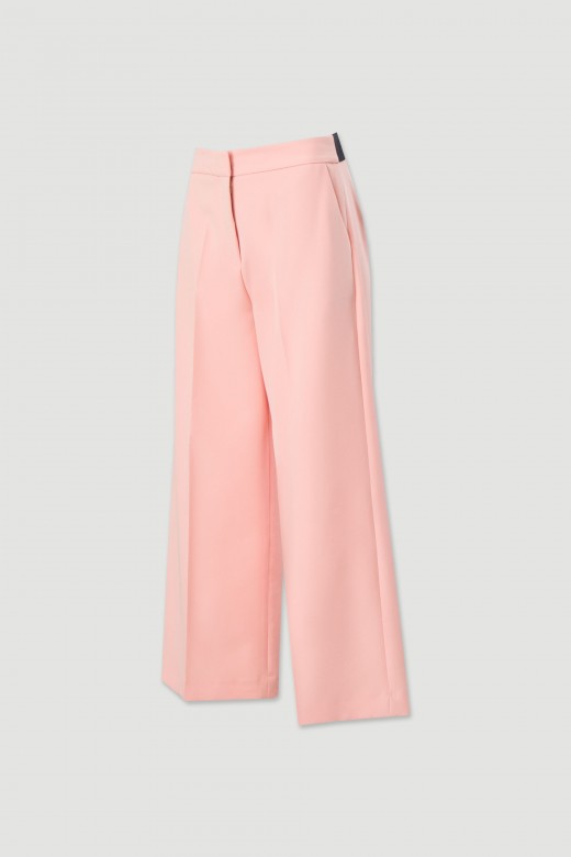 Calça culotte wide leg com cinto elástico Calça culotte wide leg com cinto elástico