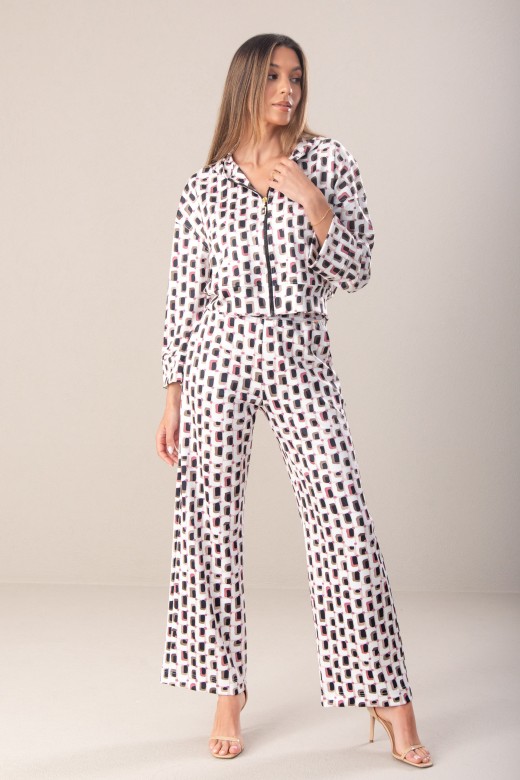 Printed short sportswear jacket