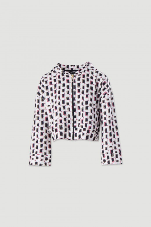 Casaco curto sportswear estampado
