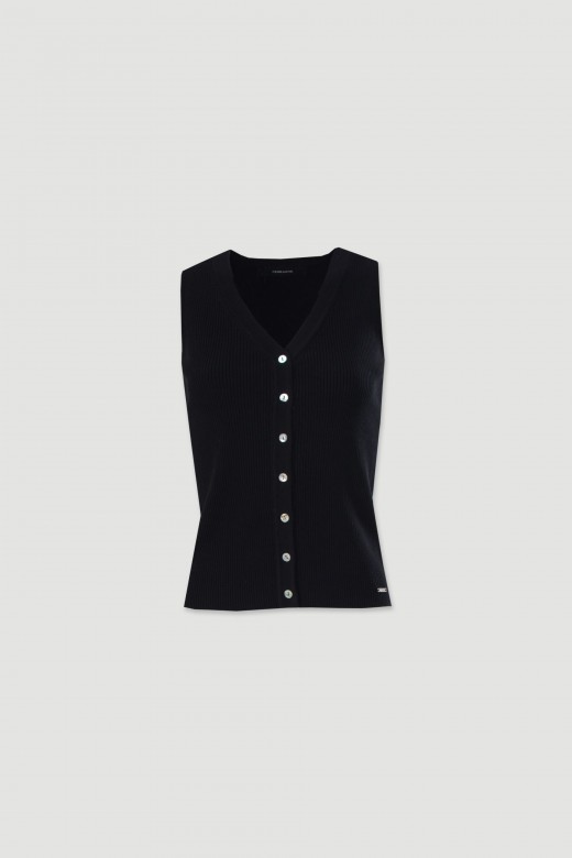 Gilet ajust en maille ctele