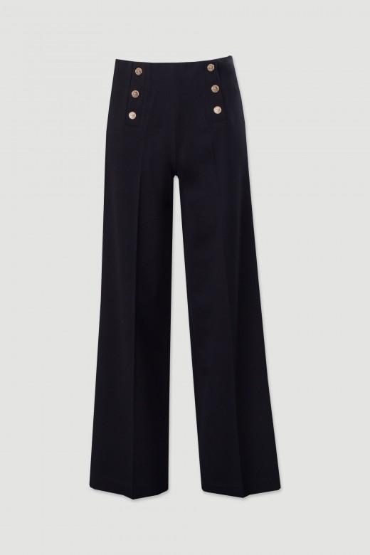 Cala wide leg com cinto elstico no interior