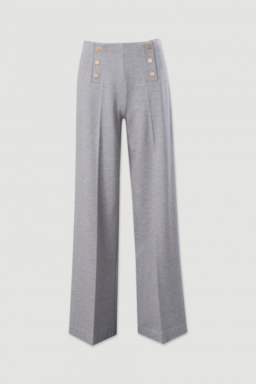 Pantalon wide leg avec ceinture lastique intrieure