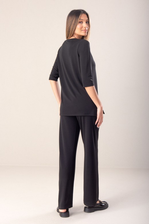 Wide leg knit pants
