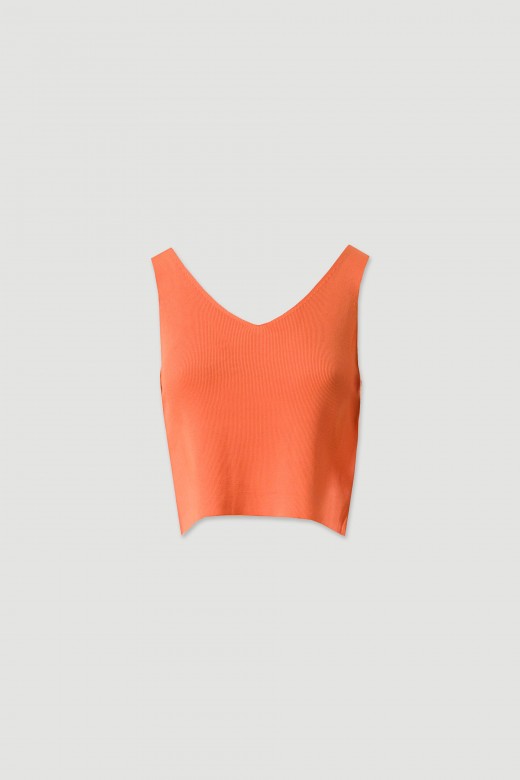 Conjunto de malha fina: casaco curto com top