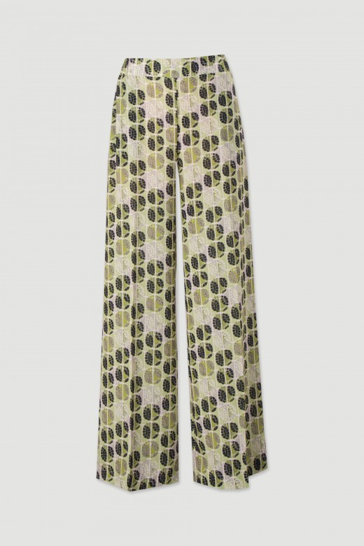Cala wide leg estampada em algodo