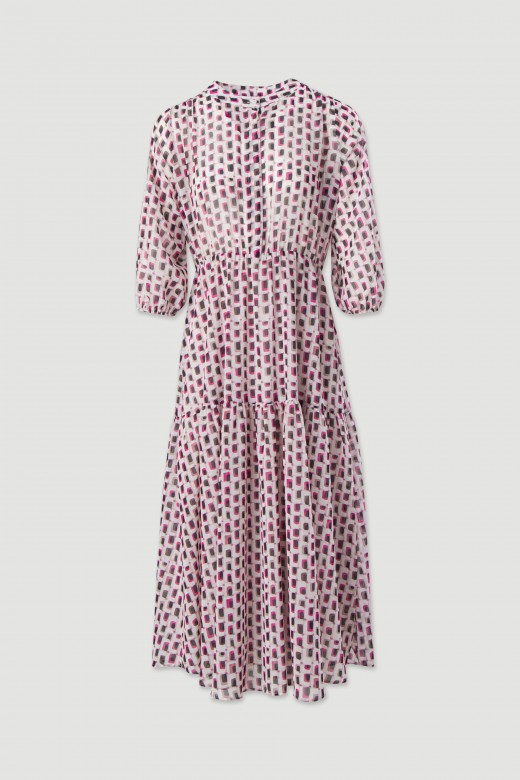 Fluid printed midi dress