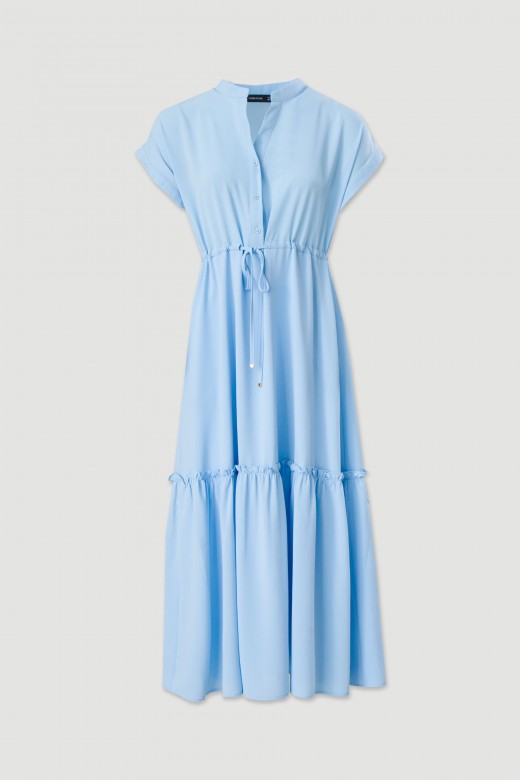 Fluid midi dress with adjustable waist