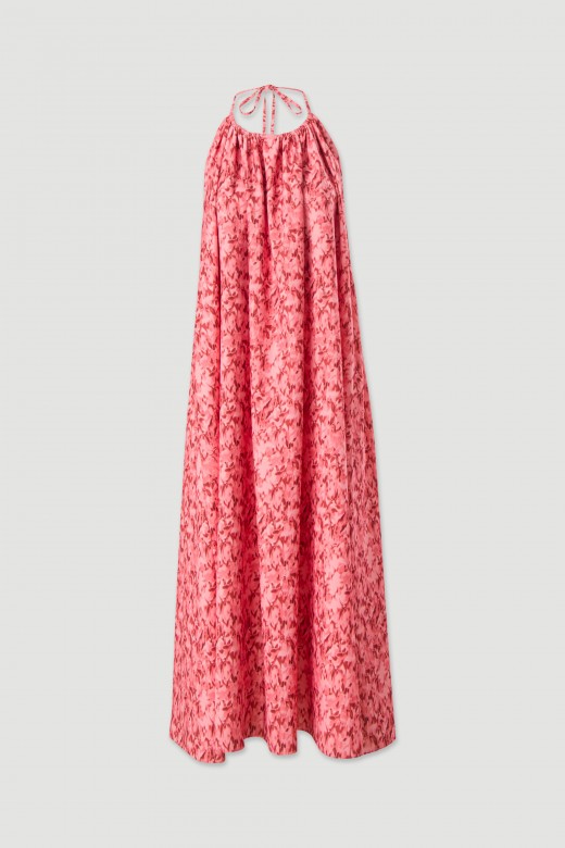 Printed dress with open back