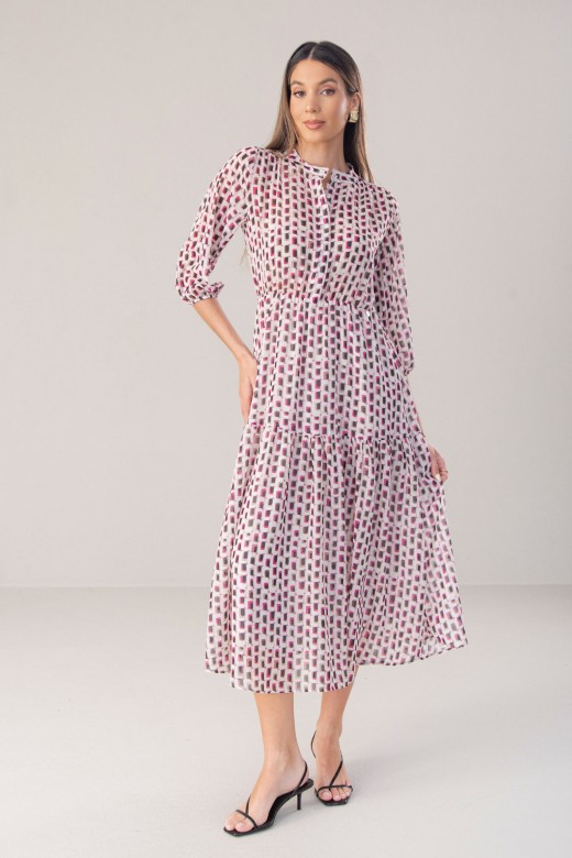 Fluid printed midi dress