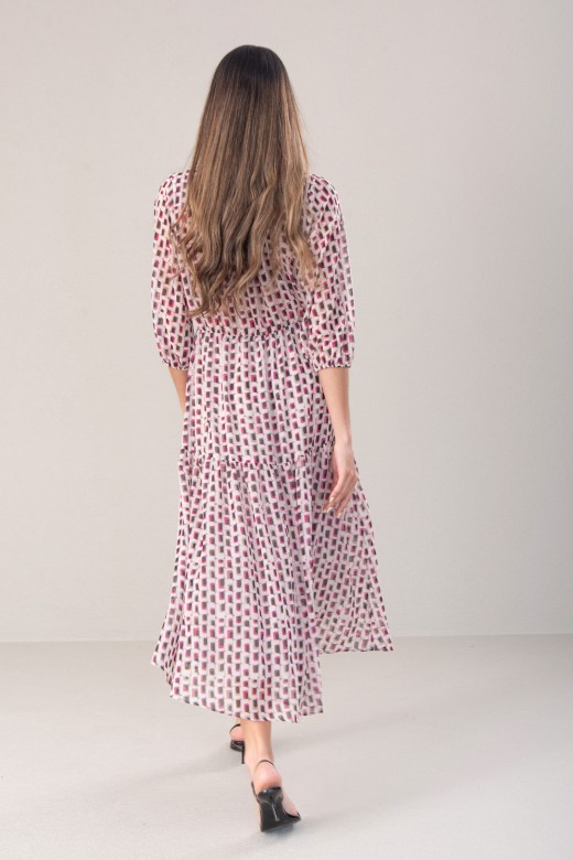 Robe midi fluide imprime