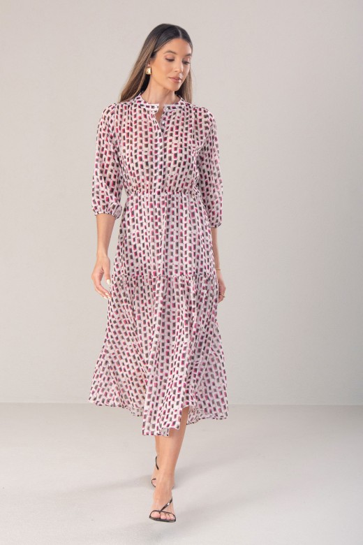 Robe midi fluide imprime