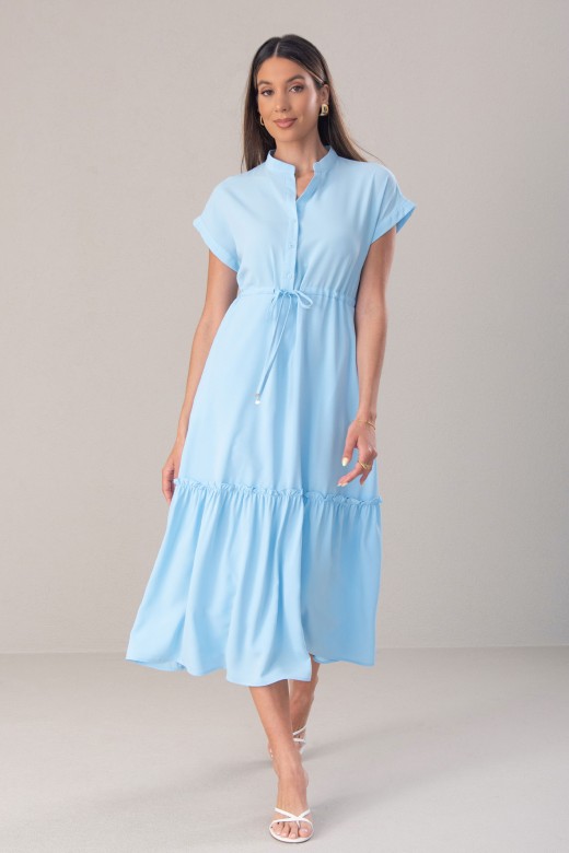 Fluid midi dress with adjustable waist
