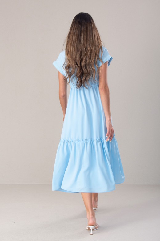 Fluid midi dress with adjustable waist