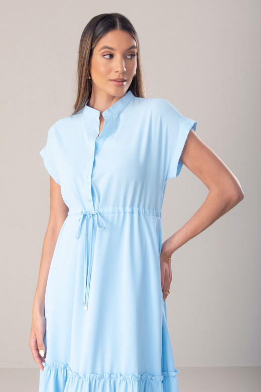 Fluid midi dress with adjustable waist