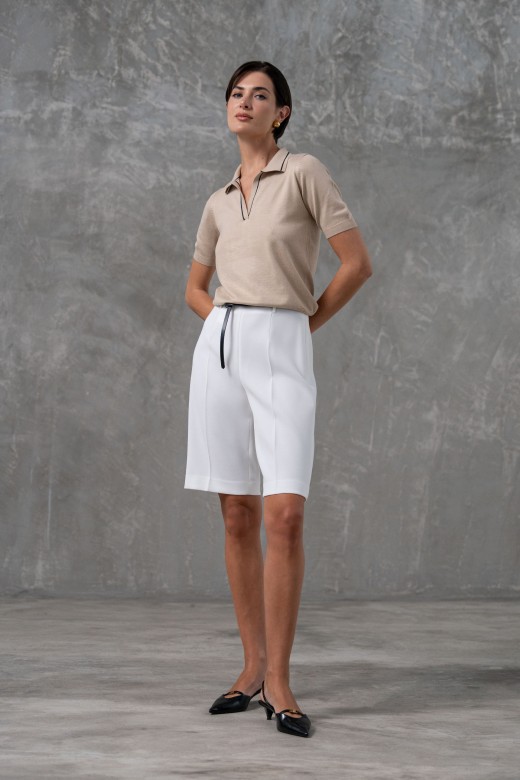 Pantalones cortos largos con cinturn