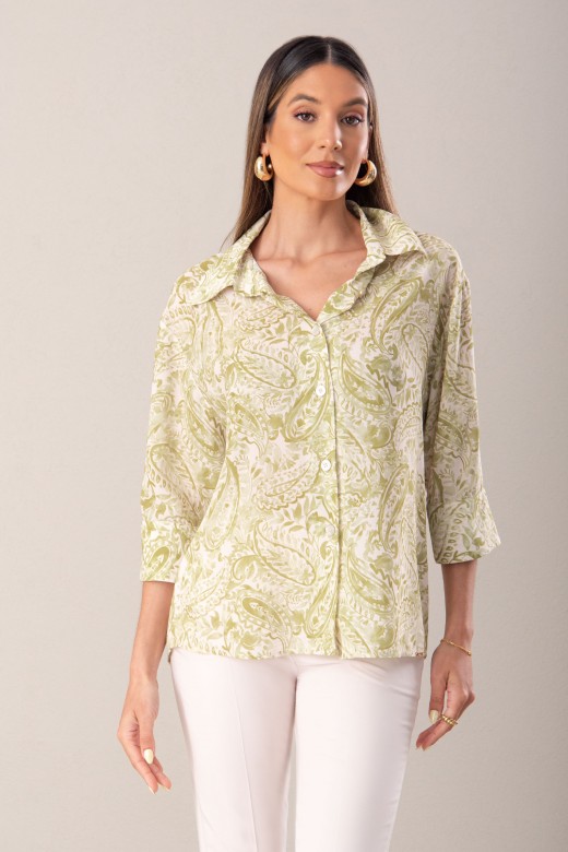 Printed blouse with 3/4 sleeves