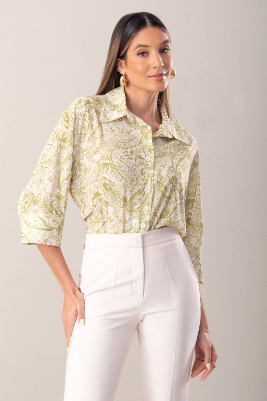 Printed blouse with 3/4 sleeves