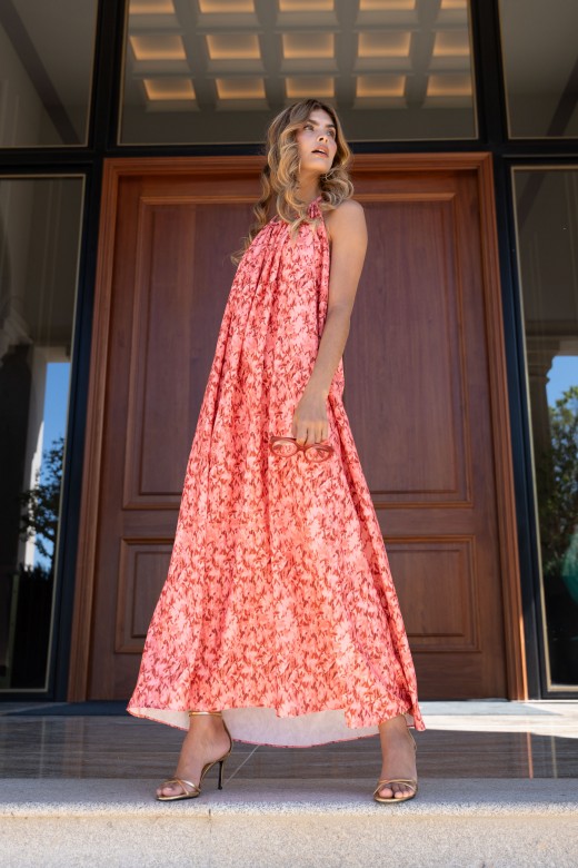 Printed dress with open back Printed dress with open back