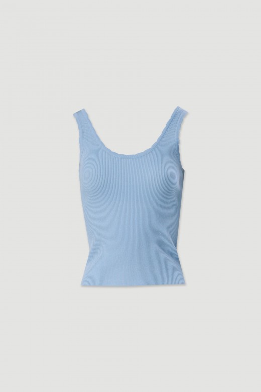 Ribbed knit top with straps
