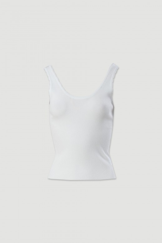Ribbed knit top with straps