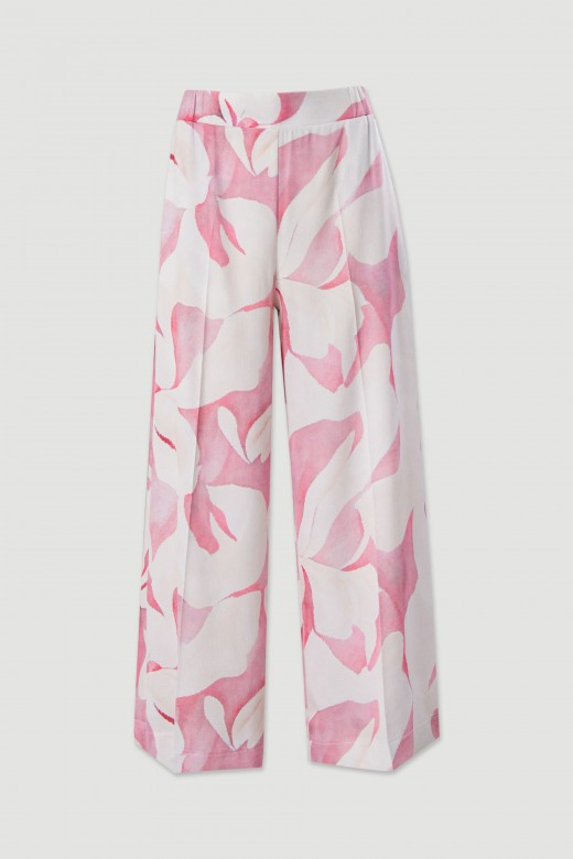 Printed fluid culotte trousers