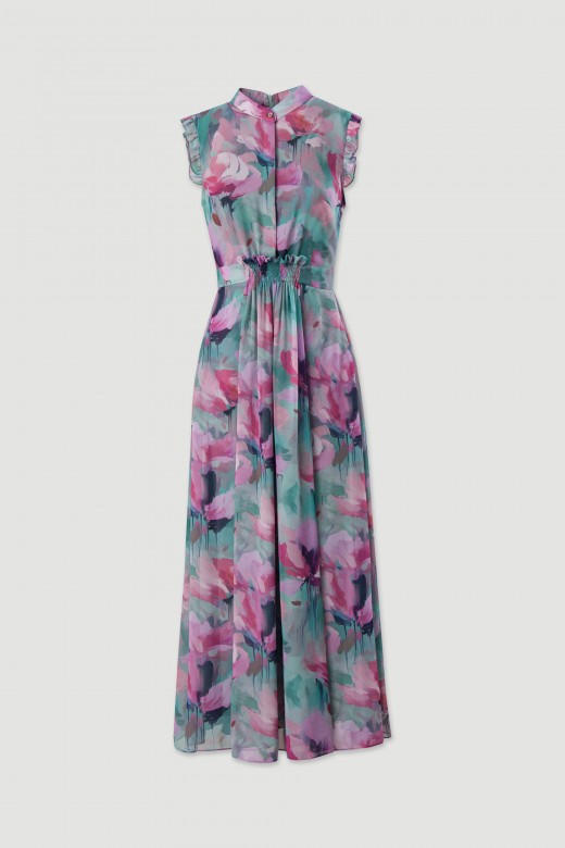 Robe midi cintre avec imprim