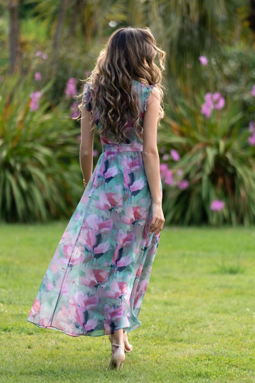 Robe midi cintre avec imprim