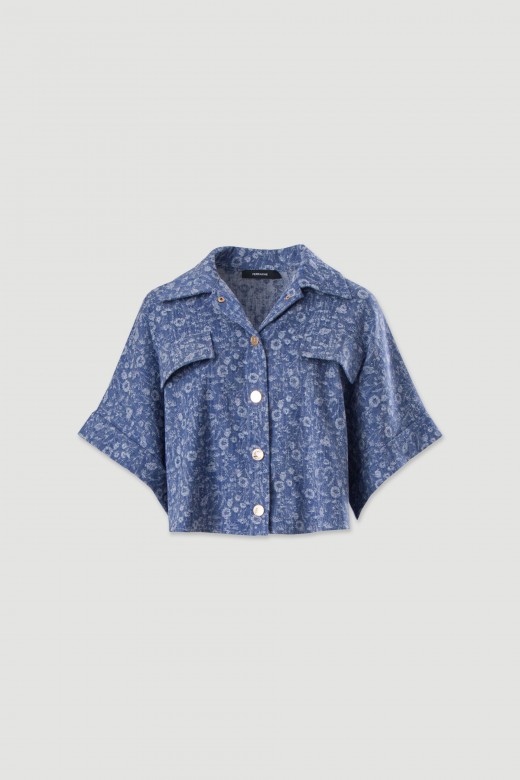 Casaco curto estampado