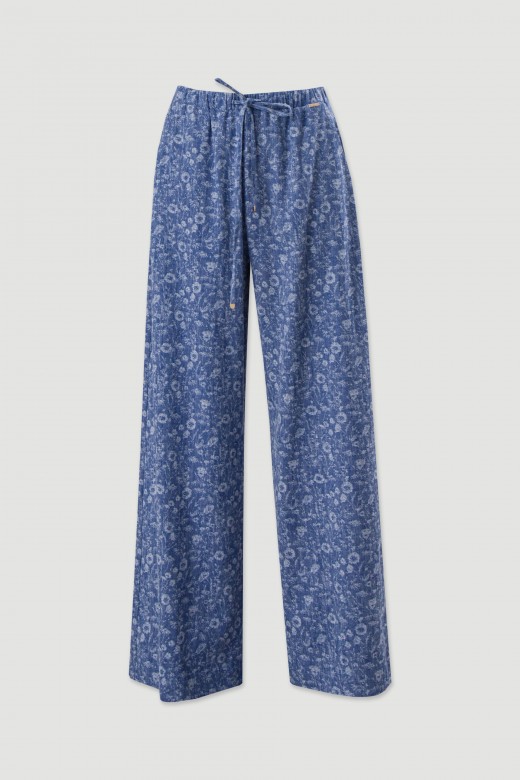Pantalon wide leg imprim