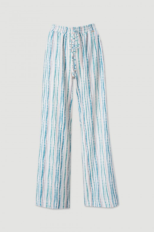 Patterned wide-leg trousers