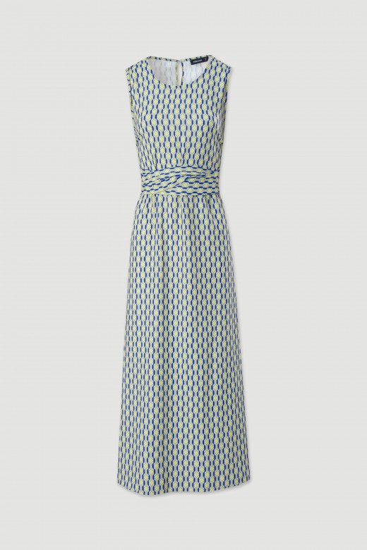 Robe midi imprime avec ceinture