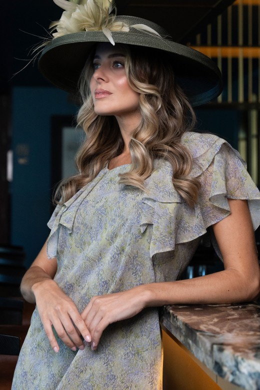 Robe courte fluide  motif  et volants