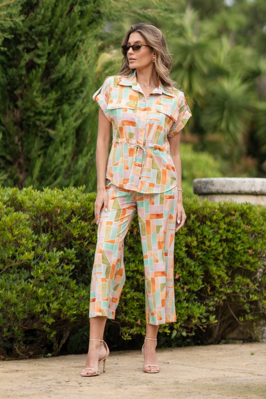 Pantaln culotte estampado