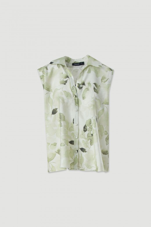 Blusa estampada de manga cava