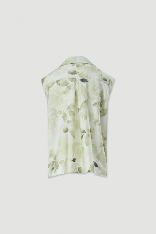 Blusa estampada de manga cava