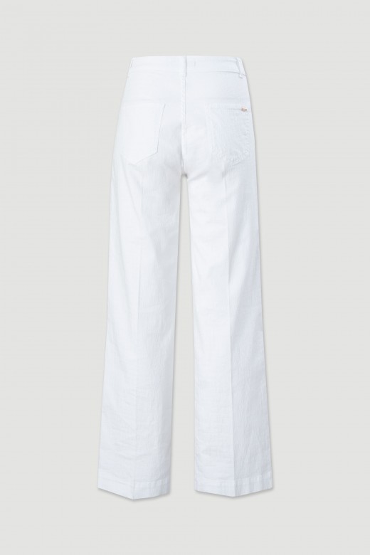 Pantalon en tissu jacquard de coton