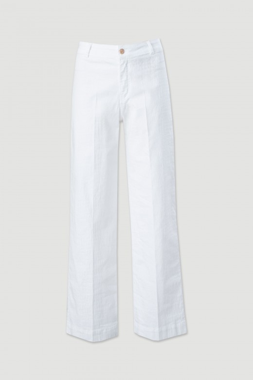 Pantalon en tissu jacquard de coton