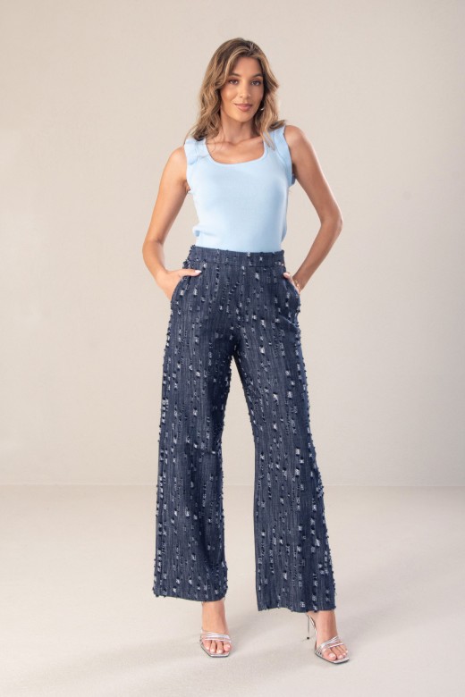 Calça wide leg com relevos Calça wide leg com relevos