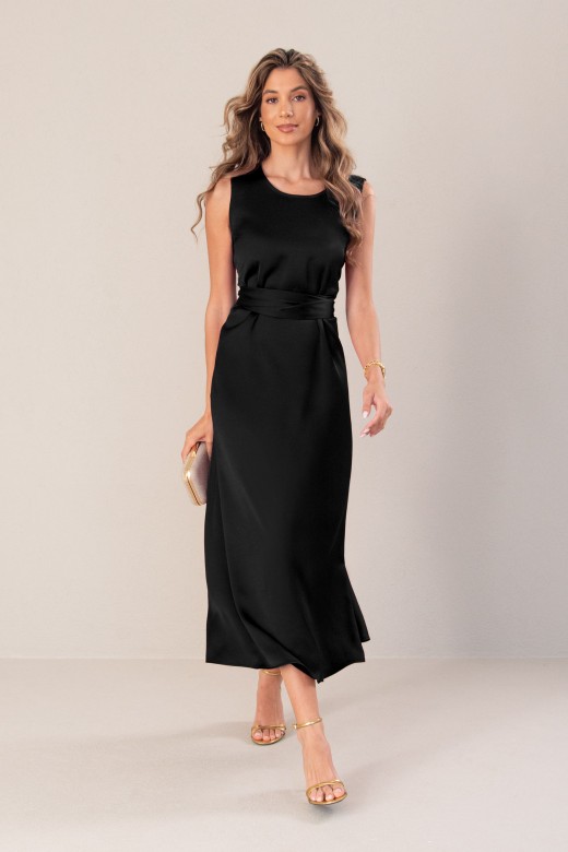 Vestido clssico midi acetinado