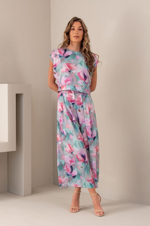 Cala culotte acetinada com padro floral