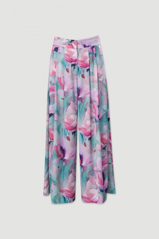 Cala culotte acetinada com padro floral