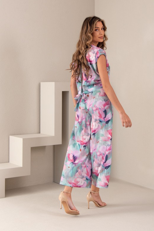 Cala culotte acetinada com padro floral