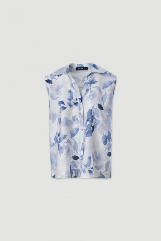 Blusa estampada sin mangas