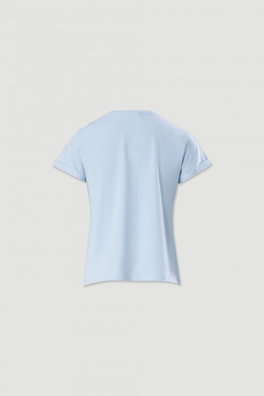 Basic cotton t-shirt with transfer print