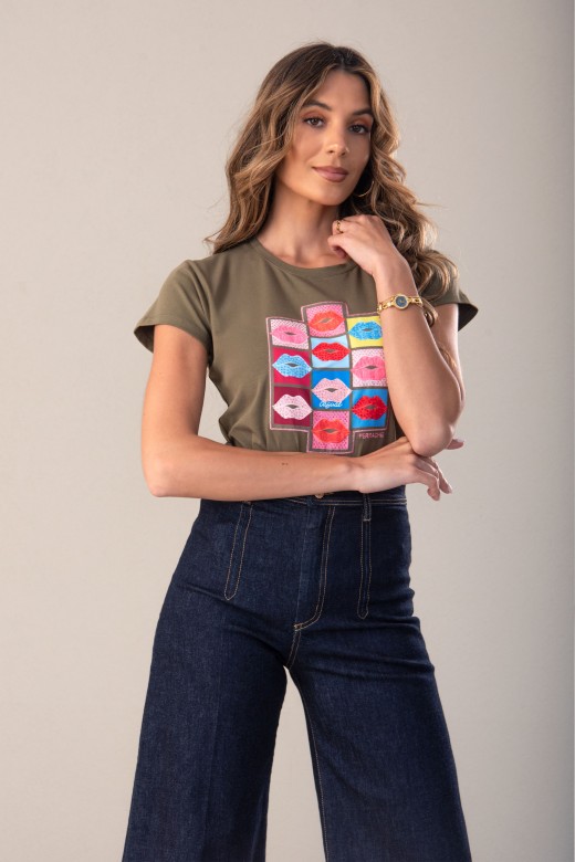 Cotton t-shirt with front print