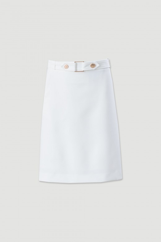 Fitted classic skirt with belt