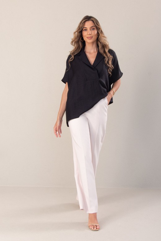 Pantalon large avec dtail de bouton personnalis