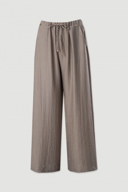Cala wide leg em mistura de linho