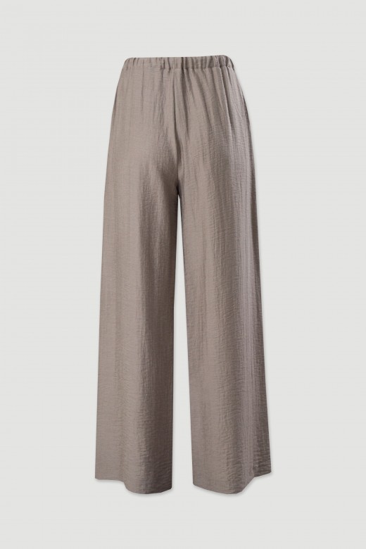 Wide-leg trousers in linen blend