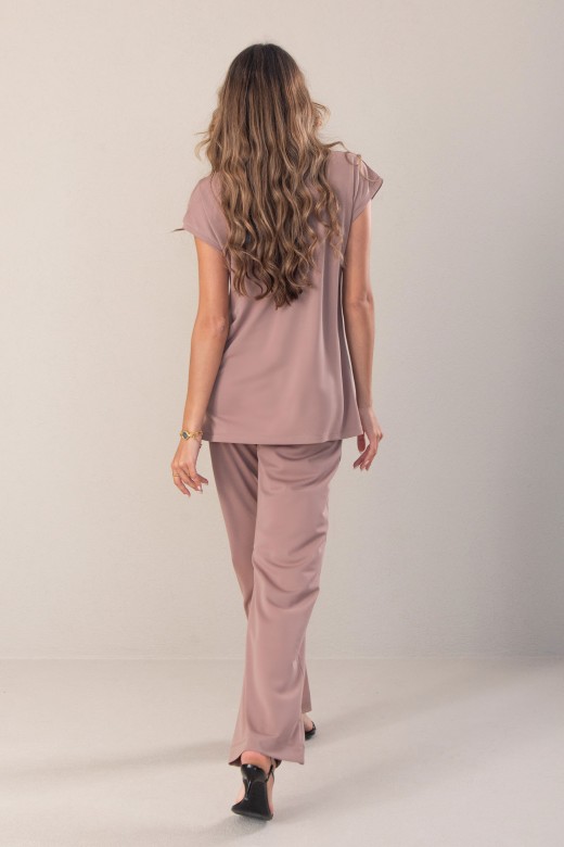 Wide leg knit pants